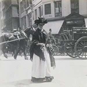A Cheapside Flower Girl, 1893 (b&w photo)