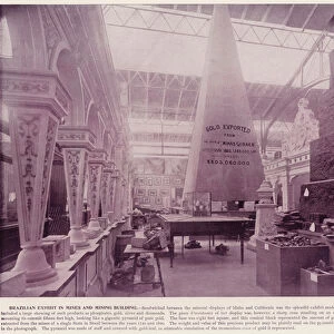 Chicago Worlds Fair, 1893: Brazilian Exhibit in Mines and Mining Building (b / w photo)
