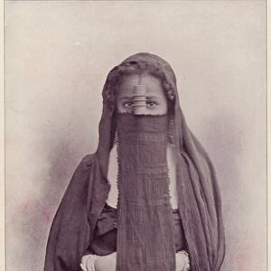 Chicago Worlds Fair, 1893: Egyptian Girl in Street of Cairo (b / w photo)
