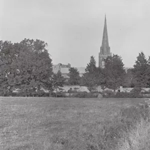 Chichester Cathedral from the South (b / w photo)