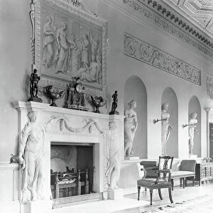 The chimneypiece in the Long Gallery at Croome Court, from The Country Houses of Robert Adam, by Eileen Harris, published 2007 (b/w photo)