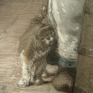 Churning Butter, 1866-68 (pencil & pastel on paper) (detail of 155306)