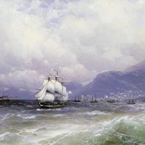 A Coastal Landscape with Shipping off Trebizond, 1888 (oil on canvas)