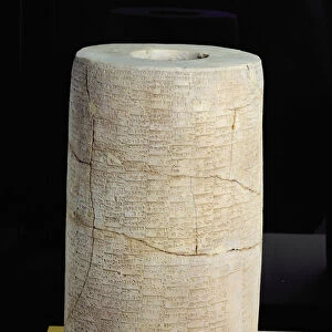 Cylinder B with a votive inscription relating the construction of a temple to the god
