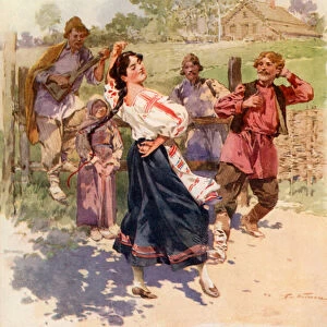 A Dance in Little Russia (colour litho)