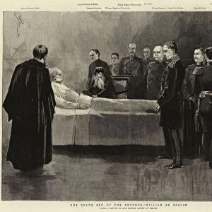 The Death Bed of the Emperor William at Berlin (engraving)