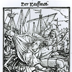 Death and the Merchant, from The Dance of Death, engraved by Hans Lutzelburger, c