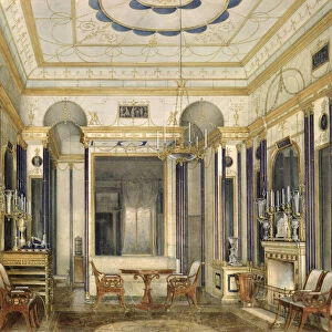 The Drawing Room of the Empress Maria Alexandrovna in the Great Palais in Tsarskoye Selo (w / c