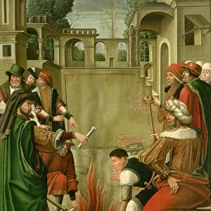 Emperor Julian the Apostate burning the bones of St. John the Baptist (panel)