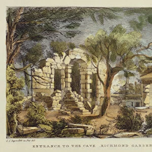 Entrance to the Cave, Richmond Gardens, plate 18 from Kew Gardens: A Series