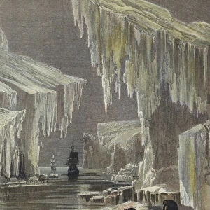 The "Erebus"and "Terror"in the Arctic Regions (coloured engraving)