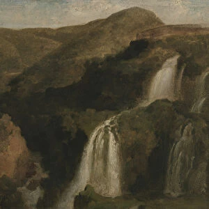 Falls of Tivoli (oil on paper mounted on canvas)