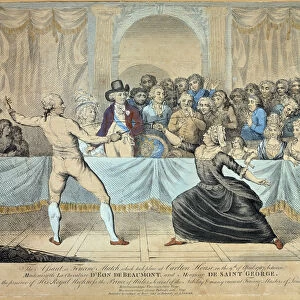 Fencing fight between the knight of Eon de Beaumont and Monsieur de Saint George