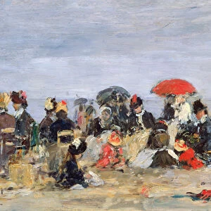 Figures on a Beach, 1884 (oil on board)