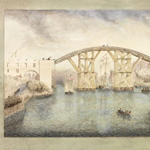 First Sunderland Bridge Under construction (w / c on paper)