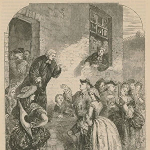Fleet Marriages; scene in the Fleet Prison during the reign of King George II (engraving)