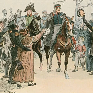 Frederick William III, King of Prussia (1770-1840), addressing the public in Wroclaw in March 1813 (colour litho)