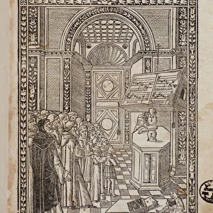 Frontispiece of treatise "Practica musicae"by Franchini (Franchino) Gaffurio (Franchinus Gaffurius) (1451-1522)