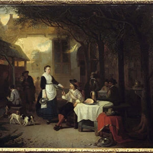 A gentleman in a 17th century inn Painting by Adriaan de Braekeleer (1818-1904) 1868 Sun