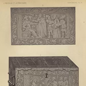 German engraved iron box, 16th Century (chromolitho)