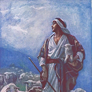 The good shepherd, illustration from Harold Copping Pictures: The Crown Series