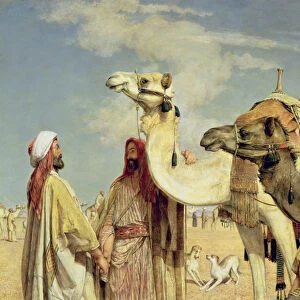 Greetings in the Desert, Egypt (Selmat Teiyibin) 1855 (oil on panel)