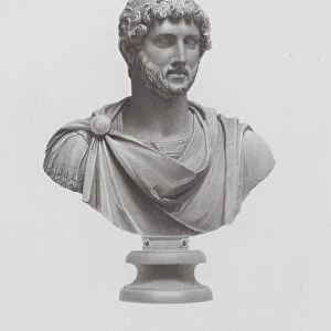 Hadrian, ancient Roman marble sculpture (engraving)