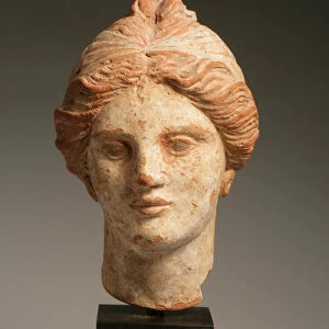 Head of a woman, Hellenistic, 3rd-1st century BC (polychrome terracotta) (see also 270385