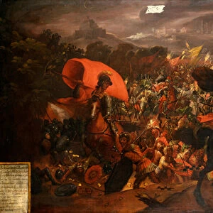 Hernan Cortes fleeing the Aztec capital