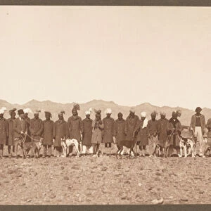 Hodsons Horse Shikar Club coursing meet near Loralai, Baluchistan, 1920s circa (b / w photo)