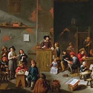 The Interior of a School Room (oil on canvas)