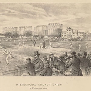 International cricket match at Kennington Oval (engraving)