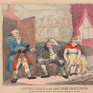 Intrusion or the Doctor Disturb d, pub. 1786 (hand coloured engraving)