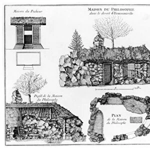 Jean-Jacques Rousseaus Hermitage in Ermenonville (engraving) (see also 430491)