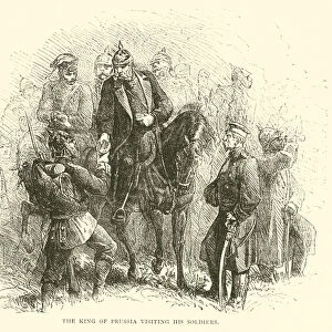 The King of Prussia visiting his soldiers, August 1870 (engraving)