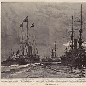 The Kings Visit to Germany, the Royal Yatch "Victoria and Albert"leaving Sheerness with His Majesty on Board (litho)