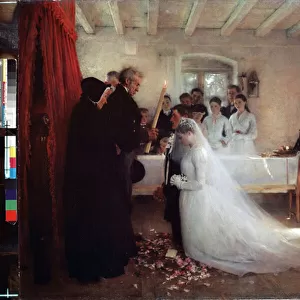 "La benediction nuptiale"(Wedding) Peinture de Pascal Adolphe Jean Dagnan-Bouveret (Dagnan Bouveret) (1852-1929) 1880-1881 Musee Pouchkine Moscou