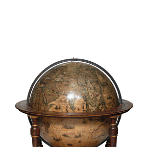 Large pair of library globes, the terrestrial 1645 / 48, the celestial after c