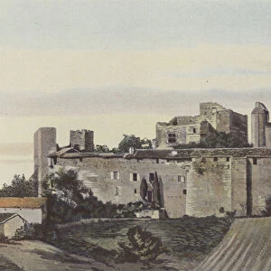 Larressingle, Ruines du Chateau des Eveques de Condom (colour photo)