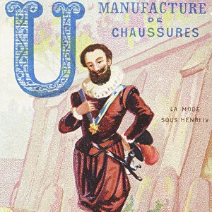 Letter U - Fashion under Henry IV (men's costume), 1880 (chromolithography)
