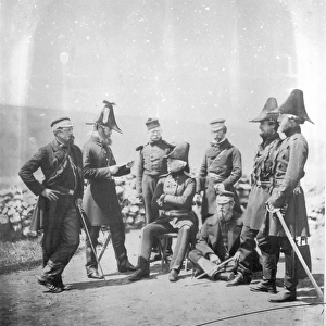 Lieutenant General Sir George Brown G. C. B and officers of his staff, c. 1855 (b / w photo)