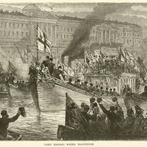 Lord Mayors water procession (engraving)