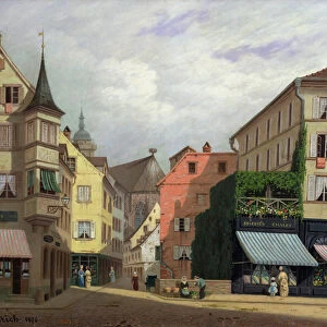 Maison Mathieu, Grand-Rue, Colmar, 1876 (oil on canvas)
