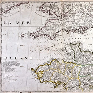 Map of the Region of Basse-Normandie in France (litho)
