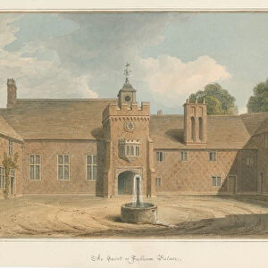 Middlesex - Fulham Palace - The Court, 1824 (w / c on paper)