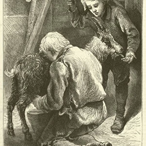 Milking the Goat in the Mountains of Switzerland (engraving)