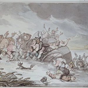 The Mishap, 1806 (pen, brown ink & w / c on paper)