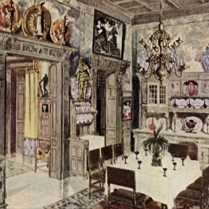 A model German dining room (colour litho)