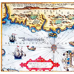Navigation chart of Brittany coast, 1583