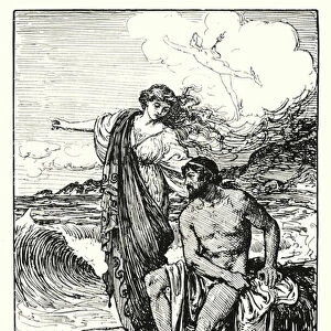 Odyssey: Odysseus and Calypso (engraving)